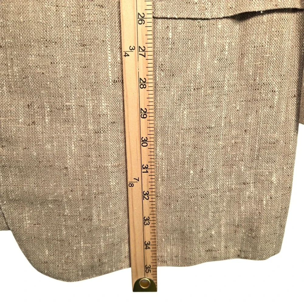 Ermenegildo Zegna Sport Coat Mens 48 L Tan Silk Wool Slub Blazer Made in Italy